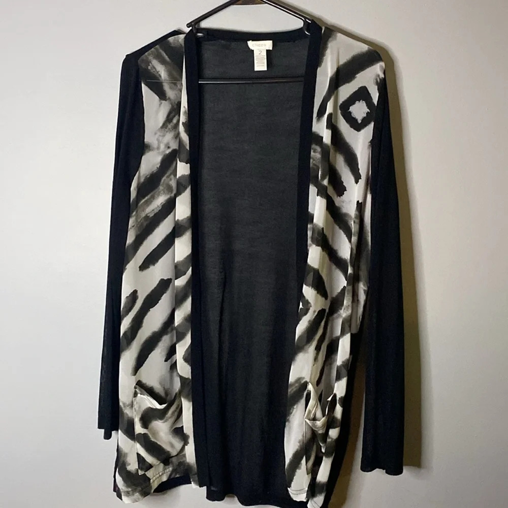 Chicos Sheer Cardigan Size Large